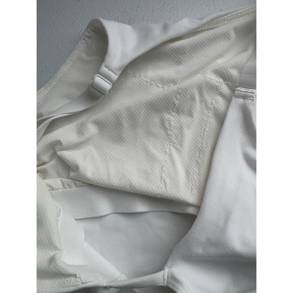 Athleta White Crop Top High Neck Adjustable Straps Built-In Bra Size M - Picture 4 of 5